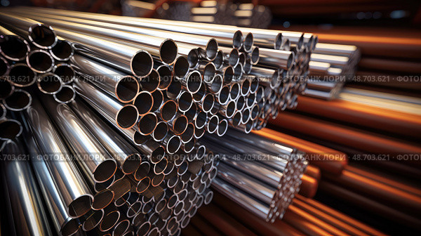 titanium metal tubing ai generated. Стоковое AI-изображение, AI-художник Vectorwin / Фотобанк Лори