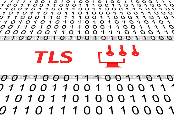 TLS concept binary code 3d illustration. Стоковая иллюстрация, иллюстратор Максим Иванов / Фотобанк Лори