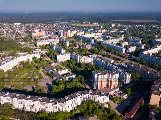 Top view of the city Orekhovo-Zuyevo. Russian Federation. Стоковое фото, фотограф Яков Филимонов / Фотобанк Лори
