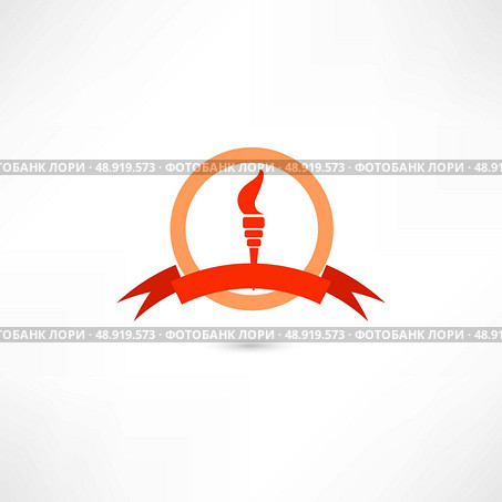 torch in a circle with red tape. Стоковая иллюстрация, агентство Ingram Publishing / Фотобанк Лори