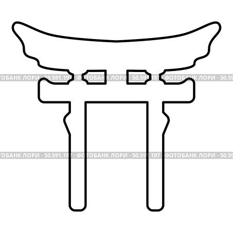 Torri gate symbol Shinto Japanese Arch Asian Toria travel concept contour outline line icon black color vector illustration image thin flat style simple. Torri gate symbol Shinto Japanese Arch Asian Toria travel concept contour outline line icon black color vector illustration image thin flat style. Стоковая иллюстрация, агентство Ingram Publishing / Фотобанк Лори