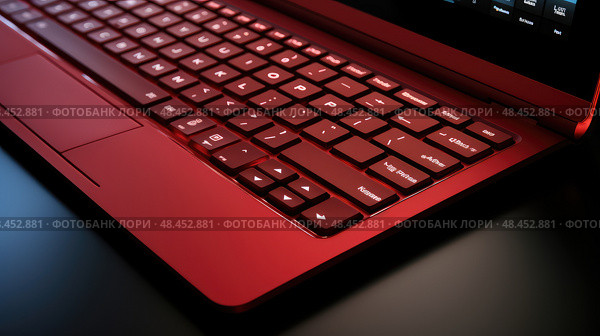 touchpad red keyboard ai generated. Стоковое AI-изображение, AI-художник Vectorwin / Фотобанк Лори