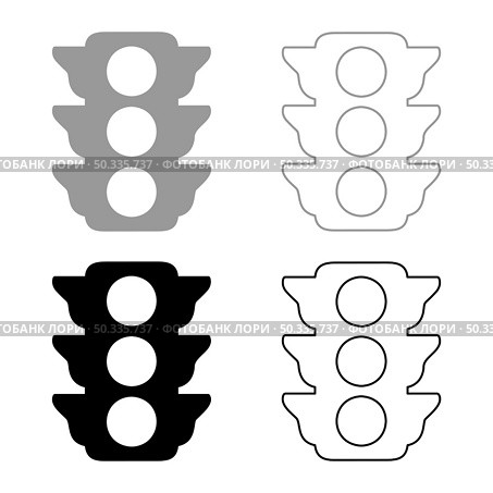 Traffic lights Light signal stoplight regulation transport and pedestrian set icon grey black color vector illustration image simple flat style solid fill outline contour line thin. Traffic lights Light signal stoplight regulation transport and pedestrian set icon grey black color vector illustration image flat style solid fill outline contour line thin. Стоковая иллюстрация, агентство Ingram Publishing / Фотобанк Лори