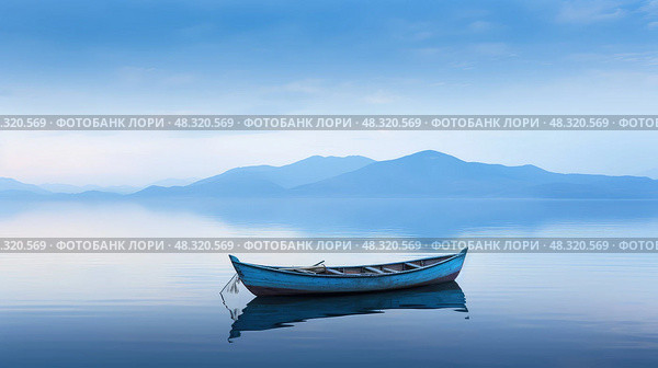 tranquil isolated blue ai generated. Стоковое AI-изображение, AI-художник Vectorwin / Фотобанк Лори