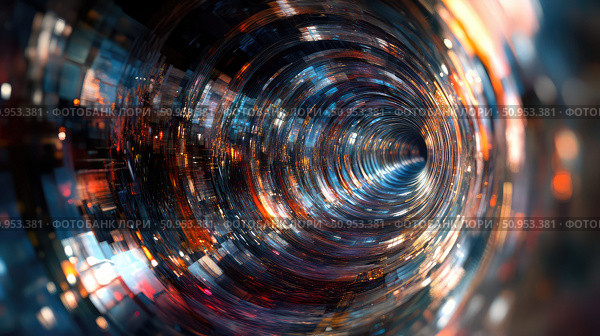 transformation morphing tunnel ai generated. Стоковое AI-изображение, AI-художник Vectorwin / Фотобанк Лори