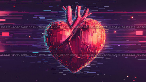transition glitch-transitioning heart ai generated. Стоковое AI-изображение, AI-художник Vectorwin / Фотобанк Лори