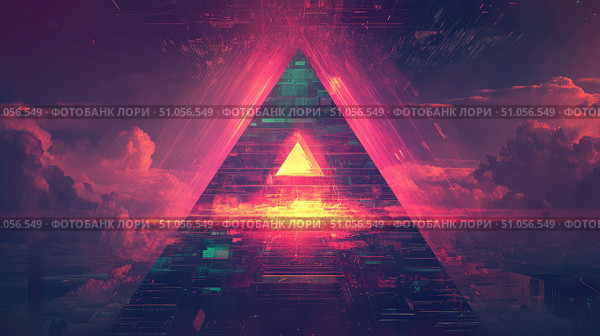 transition glitch-transitioning pyramid ai generated. Стоковое AI-изображение, AI-художник Vectorwin / Фотобанк Лори