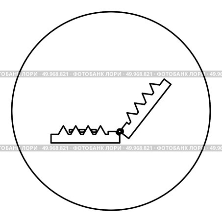 Trap icon black color in round circle outline vector illustration. Стоковая иллюстрация, агентство Ingram Publishing / Фотобанк Лори