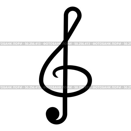 Treble clef icon black color vector illustration flat style simple image. Treble clef icon black color vector illustration flat style image. Стоковая иллюстрация, агентство Ingram Publishing / Фотобанк Лори