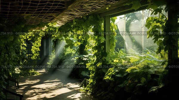 trellis green vine ai generated. Стоковое AI-изображение, AI-художник Vectorwin / Фотобанк Лори