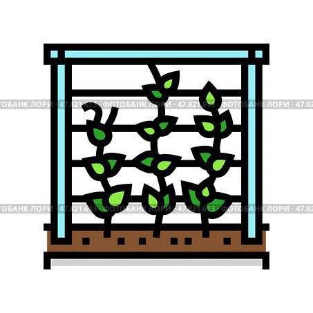 trellis urban gardening color icon vector illustration. Стоковая иллюстрация, иллюстратор Vectorwin / Фотобанк Лори