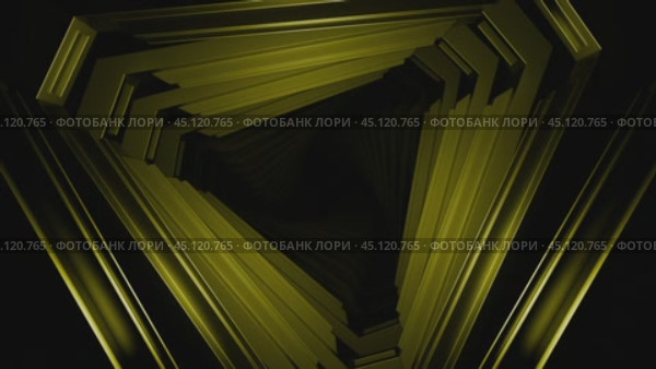 Triangular tunnel spinning through futuristic green space. Стоковое видео, видеограф Данил Руденко / Фотобанк Лори