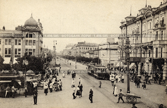 Триумфальная площадь и 1-я Тверская-Ямская улица в Москве. Россия. Стоковое фото, фотограф Юрий Кобзев / Фотобанк Лори