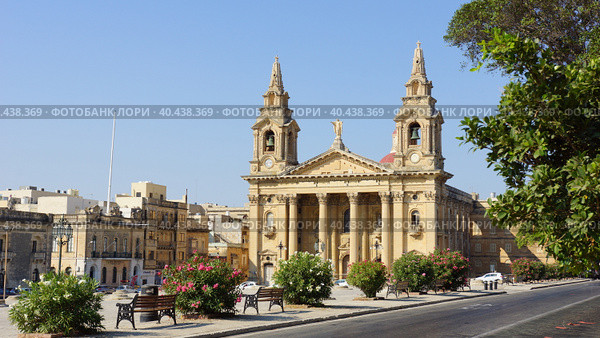Церковь Святого Павла в Флориане. Валлетта. Мальта. (Church of Saint Paul in Floriana. Valletta. Malta.) (2018 год). Стоковое фото, фотограф Igor Bakirov / Фотобанк Лори