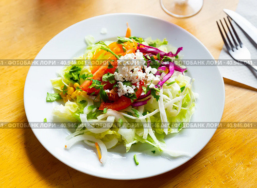 Turkish traditional choban salad. Стоковое фото, фотограф Яков Филимонов / Фотобанк Лори