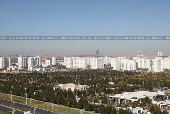 Туркменистан. Ашхабад. Вид на город (2019 год). Стоковое фото, фотограф Ерохин Дмитрий Викторович / Фотобанк Лори