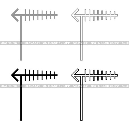TV antenna Television aerials broadcast concept telecommunication set icon grey black color vector illustration image simple solid fill outline contour line thin flat style. TV antenna Television aerials broadcast concept telecommunication set icon grey black color vector illustration image solid fill outline contour line thin flat style. Стоковая иллюстрация, агентство Ingram Publishing / Фотобанк Лори