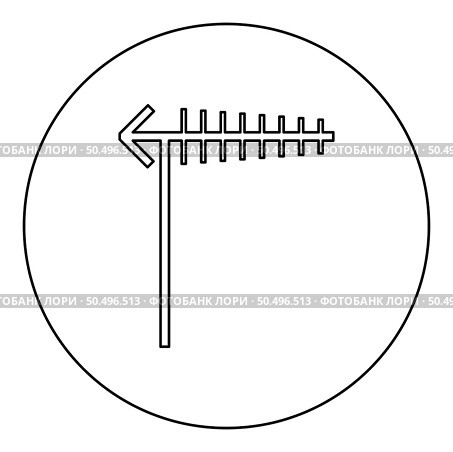 TV antenna Television aerials broadcast concept telecommunication icon in circle round black color vector illustration image outline contour line thin style simple. TV antenna Television aerials broadcast concept telecommunication icon in circle round black color vector illustration image outline contour line thin style. Стоковая иллюстрация, агентство Ingram Publishing / Фотобанк Лори
