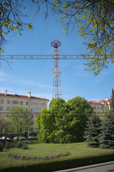 TV tower in the city of Minsk. Belarus. Стоковое фото, агентство Ingram Publishing / Фотобанк Лори