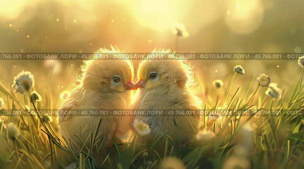 Two owls are sitting on top of a grass-covered field.. Owls Perched on Grass Field. Стоковое фото, агентство Ingram Publishing / Фотобанк Лори
