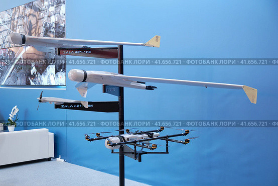 UAV and drone ZALA Aero Group at Interpolitex exhibition - Moscow, Russia, 10 25 2019. Редакционное фото, фотограф Андрей Журавлев / Фотобанк Лори