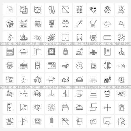 UI Set of 81 Basic Line Icons of disk, plug, clock, electronic, minutes Vector Illustration. Стоковая иллюстрация, агентство Ingram Publishing / Фотобанк Лори