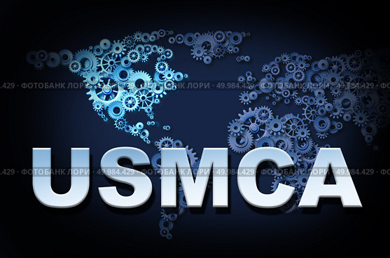 United States Mexico Canada agreement USMCA or the new NAFTA symbol with north america flags as a trade deal negotiation for the American Mexican and Canadian governments as a 3D illustration. . Стоковое фото, агентство Ingram Publishing / Фотобанк Лори