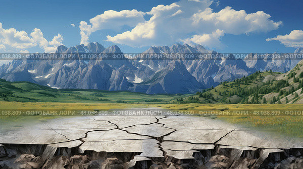 uplift fault block mountains ai generated. Стоковое AI-изображение, AI-художник Vectorwin / Фотобанк Лори