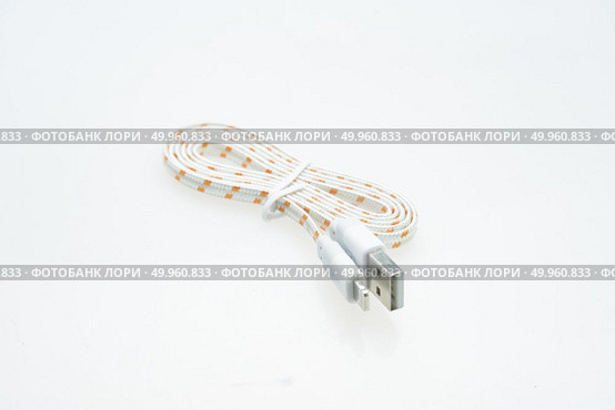 USB cable isolated on white. Стоковое фото, агентство Ingram Publishing / Фотобанк Лори