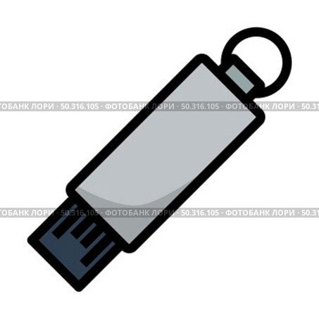 USB Flash Icon. Editable Bold Outline With Color Fill Design. Vector Illustration. Стоковая иллюстрация, агентство Ingram Publishing / Фотобанк Лори