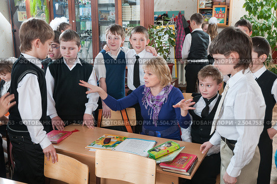 В начальной школе (2011 год). Редакционное фото, фотограф Федор Королевский / Фотобанк Лори