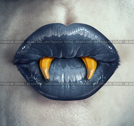 Vampire creativity concept as the lips of a zombie character with pencils shaped as pointy fangs represeting strategic creative thinking in marketing and advertising strategy or a metaphor for halloween creative thinking. Стоковое фото, агентство Ingram Publishing / Фотобанк Лори
