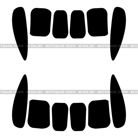 Vampire’s teeths icon black color vector illustration flat style simple image. Стоковая иллюстрация, агентство Ingram Publishing / Фотобанк Лори