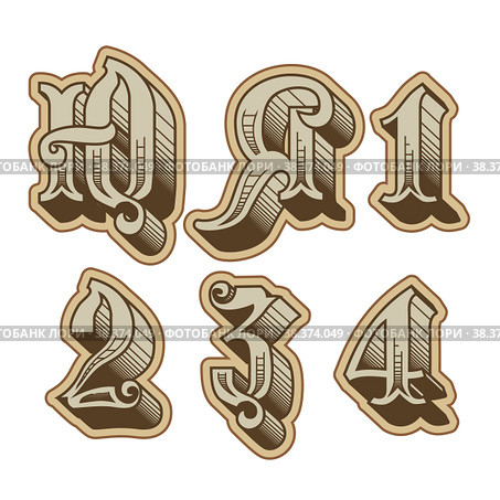 Vector decorative cyrillic font. Стоковая иллюстрация, иллюстратор Александр Володин / Фотобанк Лори