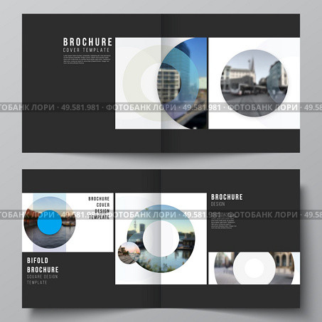 Vector layout of two covers templates for square bifold brochure, flyer, magazine, cover design, book design, brochure cover. Background template with rounds, circles for IT, technology. Minimal style. Vector layout of two covers templates for square bifold brochure, flyer, magazine, cover design, book design, brochure cover. Background template with rounds, circles for IT, technology. Minimal style. Стоковая иллюстрация, агентство Ingram Publishing / Фотобанк Лори