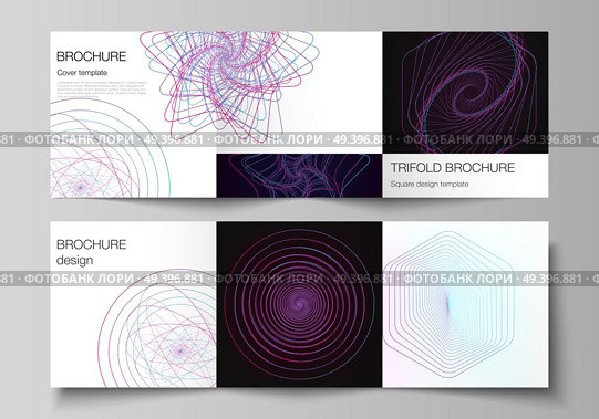 Vector layout of two square format covers design templates for trifold square brochure, flyer. Random chaotic lines that creat real shapes. Chaos pattern, abstract texture. Order vs chaos concept. Vector layout of two square format covers design templates for trifold square brochure, flyer. Random chaotic lines that creat real shapes. Chaos pattern, abstract texture. Order vs chaos concept. Стоковая иллюстрация, агентство Ingram Publishing / Фотобанк Лори