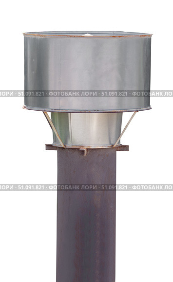 Вентиляционная труба или воздуховод. Large industrial shiny metal pipes on white background. Стоковое фото, фотограф Татьяна Д / Фотобанк Лори