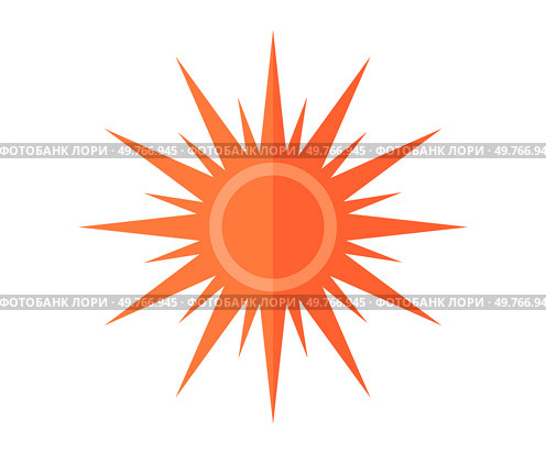 Vibrant orange sun icon with sharp rays, minimalistic and abstract, symbolizing energy, warmth, brightness, and solar power.. Vibrant orange sun icon with sharp rays, minimalistic and abstract design, energy representation. Стоковая иллюстрация, агентство Ingram Publishing / Фотобанк Лори