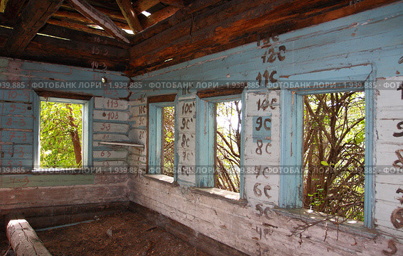 Вид на стены, окна и стропила старого заброшенного дома (2010 год). Стоковое фото, фотограф Анатолий Матвейчук / Фотобанк Лори