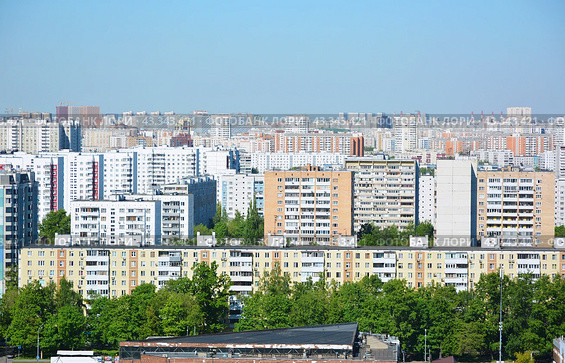 Вид на жилые дома в Бабушкинском районе в Москве (2024 год). Стоковое фото, фотограф Александр Замараев / Фотобанк Лори