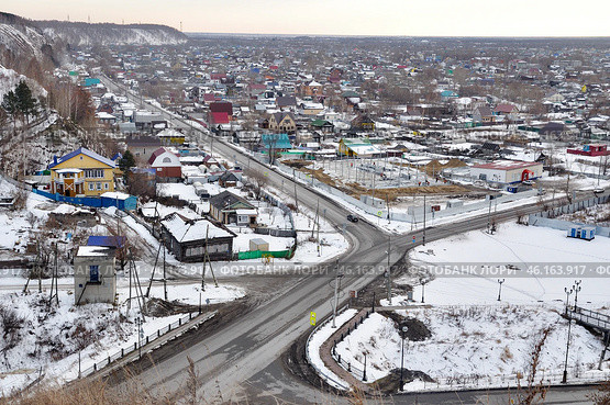 Вид сверху на Никольский взвоз. Город Тобольск (2015 год). Стоковое фото, фотограф Александр Тараканов / Фотобанк Лори
