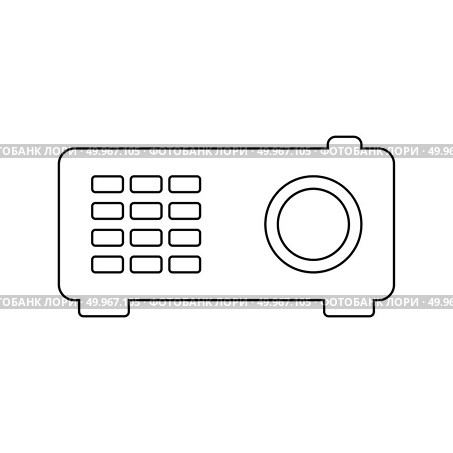 Video projector icon. Thin line design. Vector illustration. Стоковая иллюстрация, агентство Ingram Publishing / Фотобанк Лори