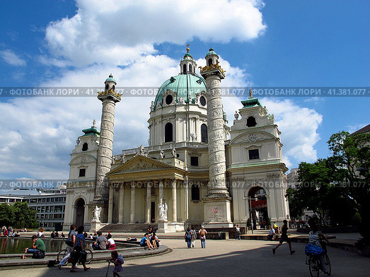 Vienna, Austria - 10 Jun 2011: The church in the center of Vienna, Austria. Редакционное фото, фотограф Сергей Стрелков / Фотобанк Лори