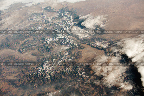 View from space of the Front Range, the San Juan Mountains, and the Sangre de Cristo Mountains (2023 год). Стоковое фото, фотограф Stocktrek Images, Inc. / ТАСС / Фотобанк Лори