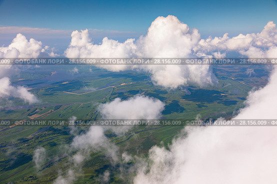 View of a cumulus clouds from above. Стоковое фото, фотограф Владимир Мельников / Фотобанк Лори