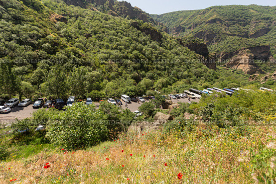 View of the mountains and forest in Armenia close to Geghard monastery. Kotayk region. Стоковое фото, фотограф Evgenia Shevardina / Фотобанк Лори