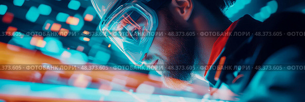 Visionary Technologist: Innovating with Augmented Reality for Tomorrow's World. Стоковое AI-изображение, AI-художник Данила Большаков / Фотобанк Лори