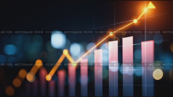Visualizing upward trends in data analysis through graphs at night in a cityscape setting. Стоковое AI-видео, аниматор Сергей Толмачёв / Фотобанк Лори