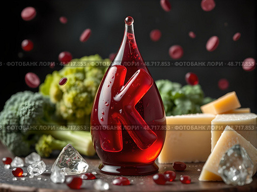 Витамин K / Phylloquinone. Стоковое AI-изображение, AI-художник Александр Селезнев / Фотобанк Лори