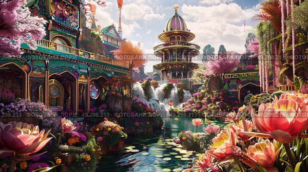 Vivid underwater fantasy scene with colorful mushrooms, exotic plants, and fanciful fish. High-resolution digital artwork that captures a magical aquatic ecosystem. Mystical ocean floor concept. Стоковое AI-изображение, AI-художник Konstantin Plotnikov / Фотобанк Лори